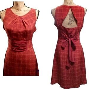 Anthropology Girls From Savoy Sleeveless Red Silk Plaid Dress 4